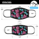 Vivid Abstract Hot Pink and Turquoise Pineapple - Made in USA Mouth Cover Unisex Anti-Dust Cotton Blend Reusable & Washable Face Mask with Adjustable Sizing for Adult or Child