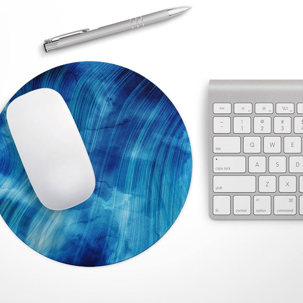 Vivid Agate Vein Slice Blue V10// WaterProof Rubber Foam Backed Anti-Slip Mouse Pad for Home Work Office or Gaming Computer Desk