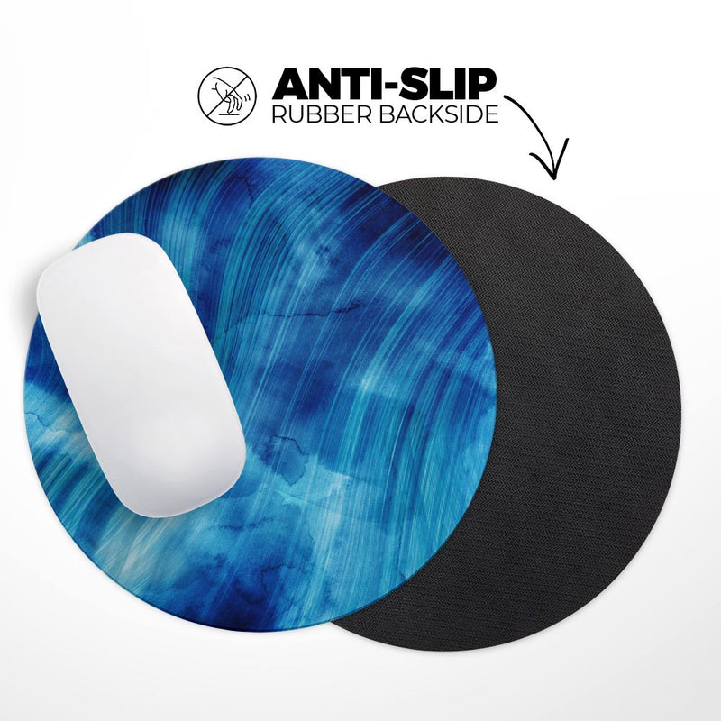 Vivid Agate Vein Slice Blue V10// WaterProof Rubber Foam Backed Anti-Slip Mouse Pad for Home Work Office or Gaming Computer Desk