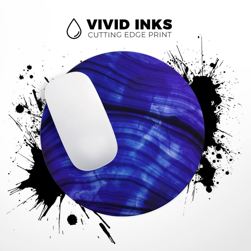 Vivid Agate Vein Slice Blue V11// WaterProof Rubber Foam Backed Anti-Slip Mouse Pad for Home Work Office or Gaming Computer Desk