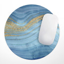 Vivid Agate Vein Slice Blue V12// WaterProof Rubber Foam Backed Anti-Slip Mouse Pad for Home Work Office or Gaming Computer Desk