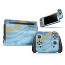 Vivid Agate Vein Slice Blue V12 // Skin Decal Wrap Kit for Nintendo Switch Console & Dock, Joy-Cons, Pro Controller, Lite, 3DS XL, 2DS XL, DSi, or Wii - Vinyl Skin Wrap for Nintendo Switch 2, OLED, Lite, Pro Controller, Wii & Classic Handhelds