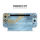 Vivid Agate Vein Slice Blue V12 // Skin Decal Wrap Kit for Nintendo Switch Console & Dock, Joy-Cons, Pro Controller, Lite, 3DS XL, 2DS XL, DSi, or Wii - Vinyl Skin Wrap for Nintendo Switch 2, OLED, Lite, Pro Controller, Wii & Classic Handhelds