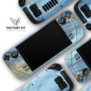 Vivid Agate Vein Slice Blue V12 // Full Body Skin Decal Wrap Kit for the Steam Deck handheld gaming computer