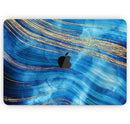 Vivid Agate Vein Slice Blue V1 - Skin Decal Wrap Kit Compatible with the Apple MacBook Pro, Pro with Touch Bar or Air (11", 12", 13", 15" & 16" - All Versions Available)