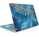 Vivid Agate Vein Slice Blue V1 - Skin Decal Wrap Kit Compatible with the Apple MacBook Pro, Pro with Touch Bar or Air (11", 12", 13", 15" & 16" - All Versions Available)