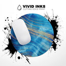 Vivid Agate Vein Slice Blue V1// WaterProof Rubber Foam Backed Anti-Slip Mouse Pad for Home Work Office or Gaming Computer Desk