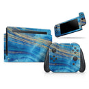 Vivid Agate Vein Slice Blue V1 // Skin Decal Wrap Kit for Nintendo Switch Console & Dock, Joy-Cons, Pro Controller, Lite, 3DS XL, 2DS XL, DSi, or Wii - Vinyl Skin Wrap for Nintendo Switch 2, OLED, Lite, Pro Controller, Wii & Classic Handhelds