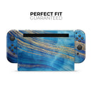 Vivid Agate Vein Slice Blue V1 // Skin Decal Wrap Kit for Nintendo Switch Console & Dock, Joy-Cons, Pro Controller, Lite, 3DS XL, 2DS XL, DSi, or Wii - Vinyl Skin Wrap for Nintendo Switch 2, OLED, Lite, Pro Controller, Wii & Classic Handhelds