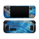 Vivid Agate Vein Slice Blue V1 // Full Body Skin Decal Wrap Kit for the Steam Deck handheld gaming computer