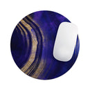 Vivid Agate Vein Slice Blue V2// WaterProof Rubber Foam Backed Anti-Slip Mouse Pad for Home Work Office or Gaming Computer Desk