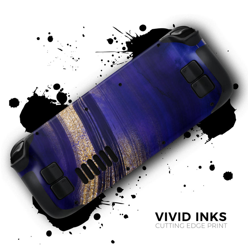 Vivid Agate Vein Slice Blue V2 // Full Body Skin Decal Wrap Kit for the Steam Deck handheld gaming computer