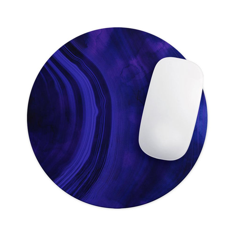 Vivid Agate Vein Slice Blue V3// WaterProof Rubber Foam Backed Anti-Slip Mouse Pad for Home Work Office or Gaming Computer Desk