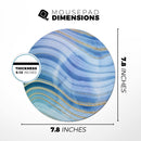 Vivid Agate Vein Slice Blue V4// WaterProof Rubber Foam Backed Anti-Slip Mouse Pad for Home Work Office or Gaming Computer Desk