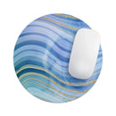Vivid Agate Vein Slice Blue V4// WaterProof Rubber Foam Backed Anti-Slip Mouse Pad for Home Work Office or Gaming Computer Desk