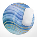 Vivid Agate Vein Slice Blue V4// WaterProof Rubber Foam Backed Anti-Slip Mouse Pad for Home Work Office or Gaming Computer Desk