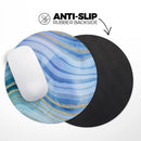 Vivid Agate Vein Slice Blue V4// WaterProof Rubber Foam Backed Anti-Slip Mouse Pad for Home Work Office or Gaming Computer Desk