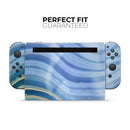 Vivid Agate Vein Slice Blue V4 // Skin Decal Wrap Kit for Nintendo Switch Console & Dock, Joy-Cons, Pro Controller, Lite, 3DS XL, 2DS XL, DSi, or Wii - Vinyl Skin Wrap for Nintendo Switch 2, OLED, Lite, Pro Controller, Wii & Classic Handhelds