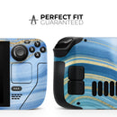 Vivid Agate Vein Slice Blue V4 // Full Body Skin Decal Wrap Kit for the Steam Deck handheld gaming computer