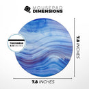 Vivid Agate Vein Slice Blue V5// WaterProof Rubber Foam Backed Anti-Slip Mouse Pad for Home Work Office or Gaming Computer Desk