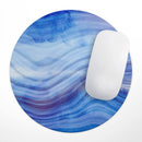 Vivid Agate Vein Slice Blue V5// WaterProof Rubber Foam Backed Anti-Slip Mouse Pad for Home Work Office or Gaming Computer Desk
