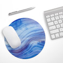 Vivid Agate Vein Slice Blue V5// WaterProof Rubber Foam Backed Anti-Slip Mouse Pad for Home Work Office or Gaming Computer Desk