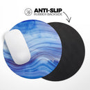 Vivid Agate Vein Slice Blue V5// WaterProof Rubber Foam Backed Anti-Slip Mouse Pad for Home Work Office or Gaming Computer Desk