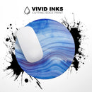 Vivid Agate Vein Slice Blue V5// WaterProof Rubber Foam Backed Anti-Slip Mouse Pad for Home Work Office or Gaming Computer Desk