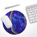 Vivid Agate Vein Slice Blue V6// WaterProof Rubber Foam Backed Anti-Slip Mouse Pad for Home Work Office or Gaming Computer Desk