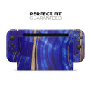 Vivid Agate Vein Slice Blue V6 // Skin Decal Wrap Kit for Nintendo Switch Console & Dock, Joy-Cons, Pro Controller, Lite, 3DS XL, 2DS XL, DSi, or Wii - Vinyl Skin Wrap for Nintendo Switch 2, OLED, Lite, Pro Controller, Wii & Classic Handhelds