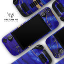 Vivid Agate Vein Slice Blue V6 // Full Body Skin Decal Wrap Kit for the Steam Deck handheld gaming computer