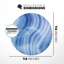 Vivid Agate Vein Slice Blue V8// WaterProof Rubber Foam Backed Anti-Slip Mouse Pad for Home Work Office or Gaming Computer Desk