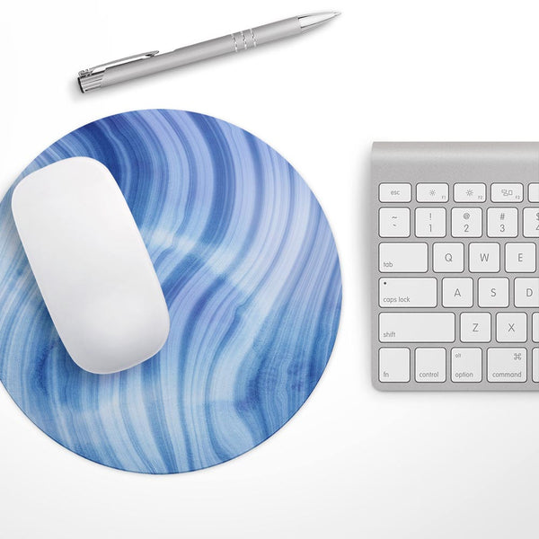 Vivid Agate Vein Slice Blue V8// WaterProof Rubber Foam Backed Anti-Slip Mouse Pad for Home Work Office or Gaming Computer Desk
