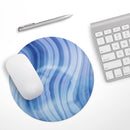 Vivid Agate Vein Slice Blue V8// WaterProof Rubber Foam Backed Anti-Slip Mouse Pad for Home Work Office or Gaming Computer Desk