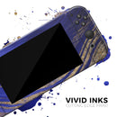 Vivid Agate Vein Slice Blue V9 // Skin Decal Wrap Kit for Nintendo Switch Console & Dock, Joy-Cons, Pro Controller, Lite, 3DS XL, 2DS XL, DSi, or Wii - Vinyl Skin Wrap for Nintendo Switch 2, OLED, Lite, Pro Controller, Wii & Classic Handhelds