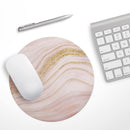 Vivid Agate Vein Slice Foiled V11// WaterProof Rubber Foam Backed Anti-Slip Mouse Pad for Home Work Office or Gaming Computer Desk
