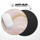 Vivid Agate Vein Slice Foiled V11// WaterProof Rubber Foam Backed Anti-Slip Mouse Pad for Home Work Office or Gaming Computer Desk