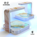 Vivid Agate Vein Slice Foiled V11 UV Germicidal Sanitizing Sterilizing Wireless Smart Phone Screen Cleaner + Charging Station