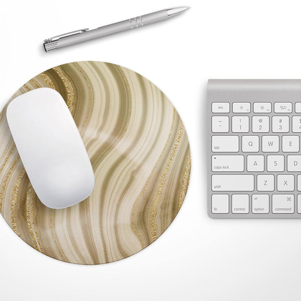 Vivid Agate Vein Slice Foiled V12// WaterProof Rubber Foam Backed Anti-Slip Mouse Pad for Home Work Office or Gaming Computer Desk
