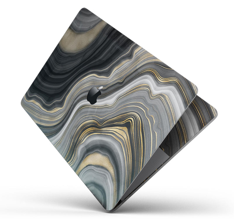 Vivid Agate Vein Slice Foiled V13 - Skin Decal Wrap Kit Compatible with the Apple MacBook Pro, Pro with Touch Bar or Air (11", 12", 13", 15" & 16" - All Versions Available)