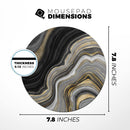 Vivid Agate Vein Slice Foiled V13// WaterProof Rubber Foam Backed Anti-Slip Mouse Pad for Home Work Office or Gaming Computer Desk