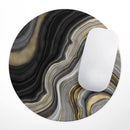 Vivid Agate Vein Slice Foiled V13// WaterProof Rubber Foam Backed Anti-Slip Mouse Pad for Home Work Office or Gaming Computer Desk
