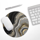 Vivid Agate Vein Slice Foiled V13// WaterProof Rubber Foam Backed Anti-Slip Mouse Pad for Home Work Office or Gaming Computer Desk