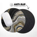 Vivid Agate Vein Slice Foiled V13// WaterProof Rubber Foam Backed Anti-Slip Mouse Pad for Home Work Office or Gaming Computer Desk