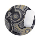 Vivid Agate Vein Slice Foiled V15// WaterProof Rubber Foam Backed Anti-Slip Mouse Pad for Home Work Office or Gaming Computer Desk
