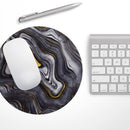 Vivid Agate Vein Slice Foiled V17// WaterProof Rubber Foam Backed Anti-Slip Mouse Pad for Home Work Office or Gaming Computer Desk