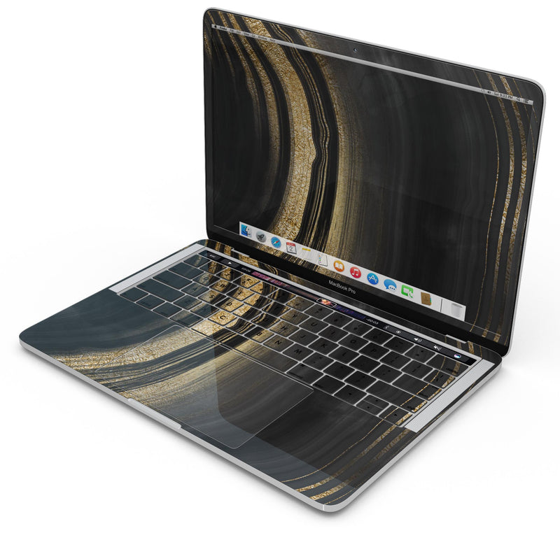 Vivid Agate Vein Slice Foiled V2 - Skin Decal Wrap Kit Compatible with the Apple MacBook Pro, Pro with Touch Bar or Air (11", 12", 13", 15" & 16" - All Versions Available)