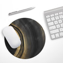 Vivid Agate Vein Slice Foiled V2// WaterProof Rubber Foam Backed Anti-Slip Mouse Pad for Home Work Office or Gaming Computer Desk