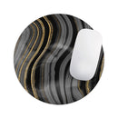 Vivid Agate Vein Slice Foiled V4// WaterProof Rubber Foam Backed Anti-Slip Mouse Pad for Home Work Office or Gaming Computer Desk