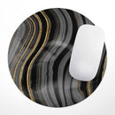 Vivid Agate Vein Slice Foiled V4// WaterProof Rubber Foam Backed Anti-Slip Mouse Pad for Home Work Office or Gaming Computer Desk